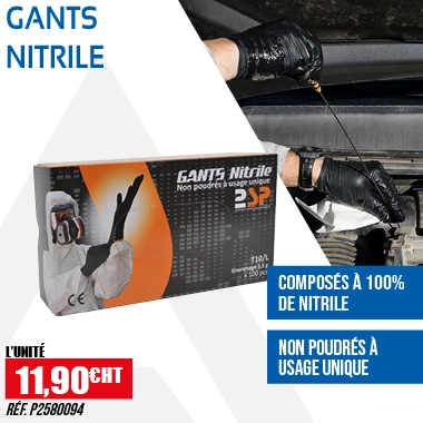 Gants nitrile 2SP 3.5g noir boite distributrice